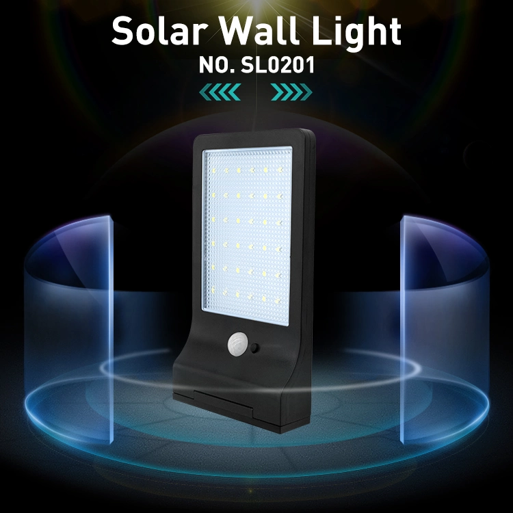 Bright Waterproof 3W Garden LED Fence Solar Powered Panel Motion Sensor Street Wall Mounted Spot Light Mount Outdoor