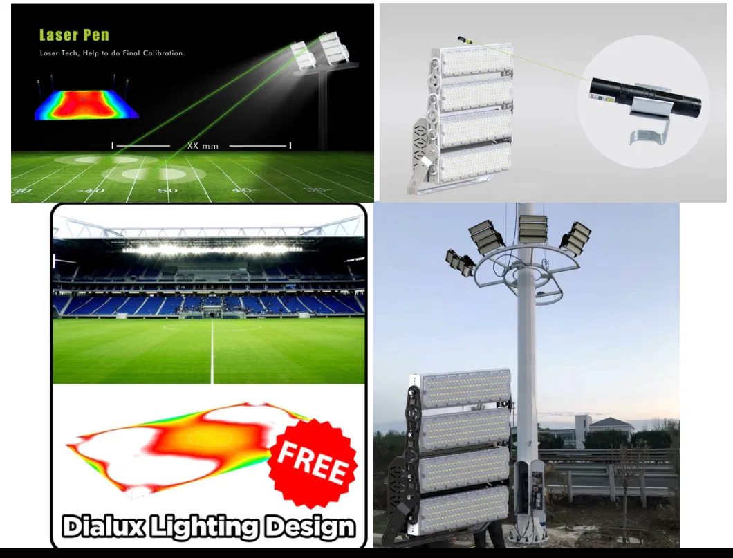 Smart Dimmable 300W 400W 500W High Mast Pole Flood LED Light for Outdoor Stadium Football Tennis Sport Court Lighting