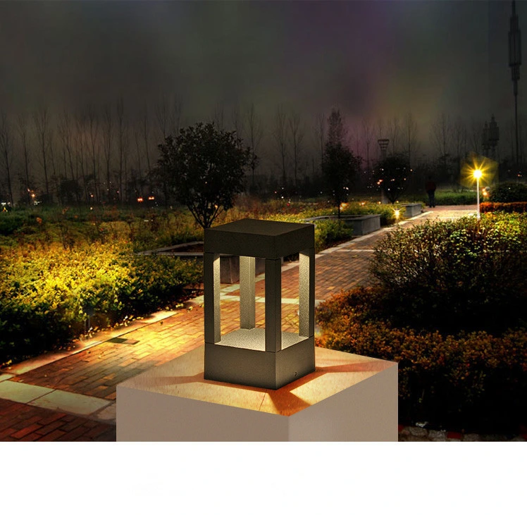 7W Square Modern IP65 Waterproof Landscape Post Bollard Garden LED Lawn Light