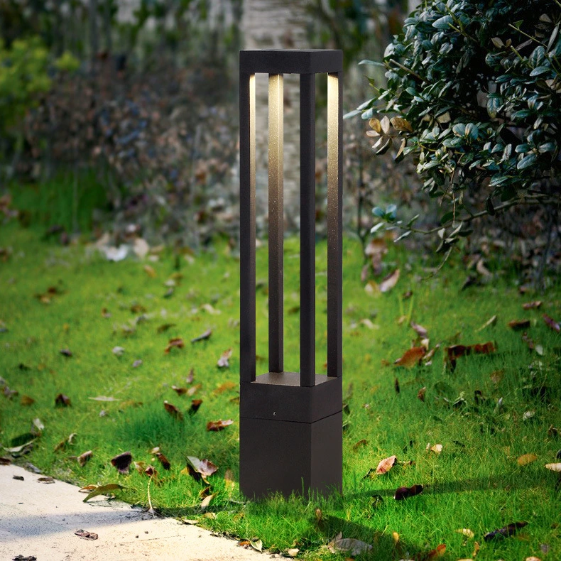 7W Square Modern IP65 Waterproof Landscape Post Bollard Garden LED Lawn Light