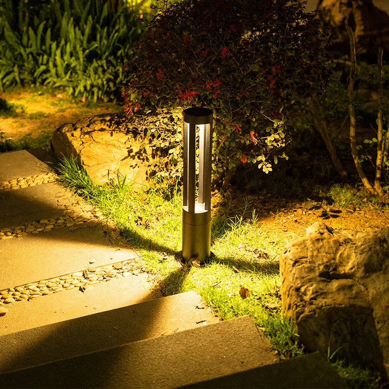 15W Round Aluminum IP65 Waterproof Landscape Post Bollard Garden LED Lawn Light