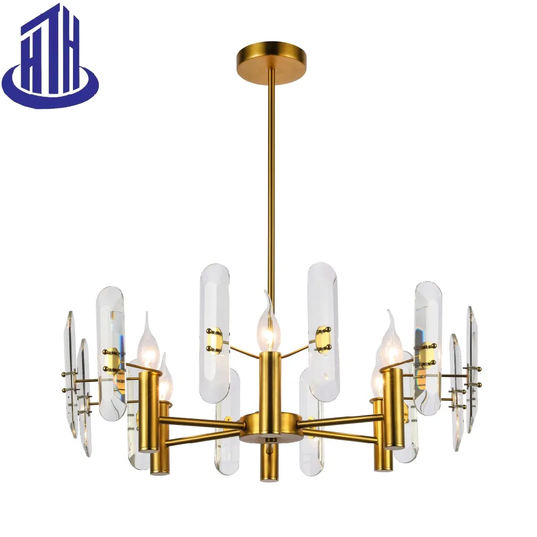 Pendant Light Modern Luxury Art Crystal Copper Residential Decorative Hanging Lamp Light (8897-6)