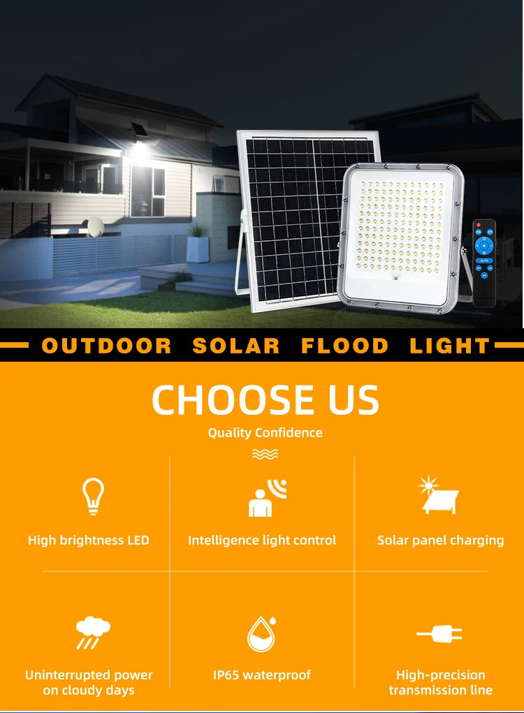 Wholesale Price Waterproof IP65 Outdoor Remote Control Cold White 30W 50W 100W 150W 200W Floodlight Stadium LED Solar Flood Light