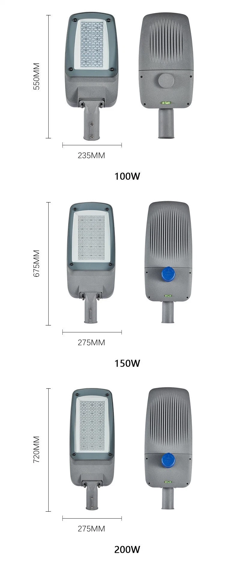 PLC System Smart City Lighting 50W Dimmable LED Pole Light Street Lighting