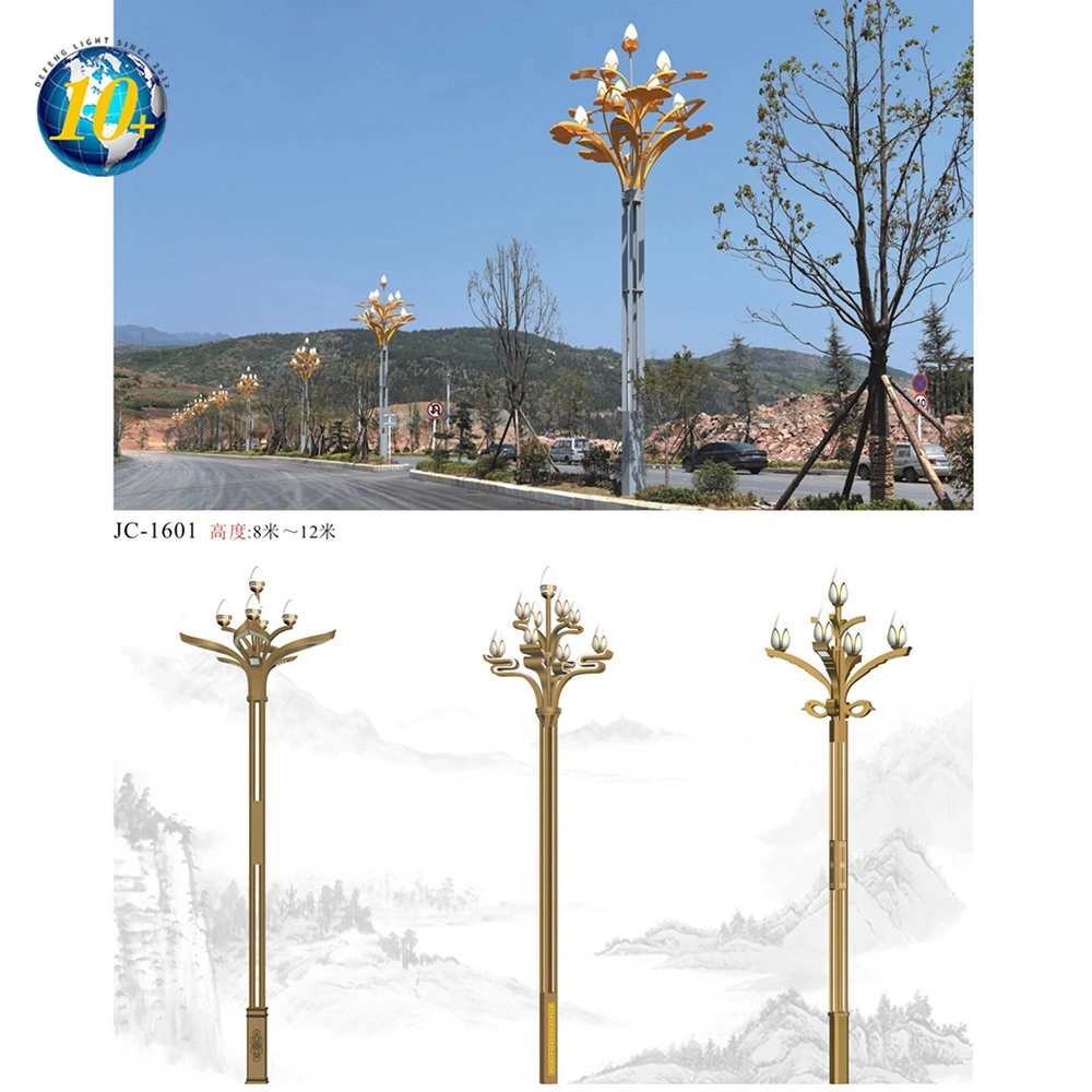 Professional Manufacture Outdoor Decorative Antique Cast Iron Street Lamp Post LED Garden Pole Light