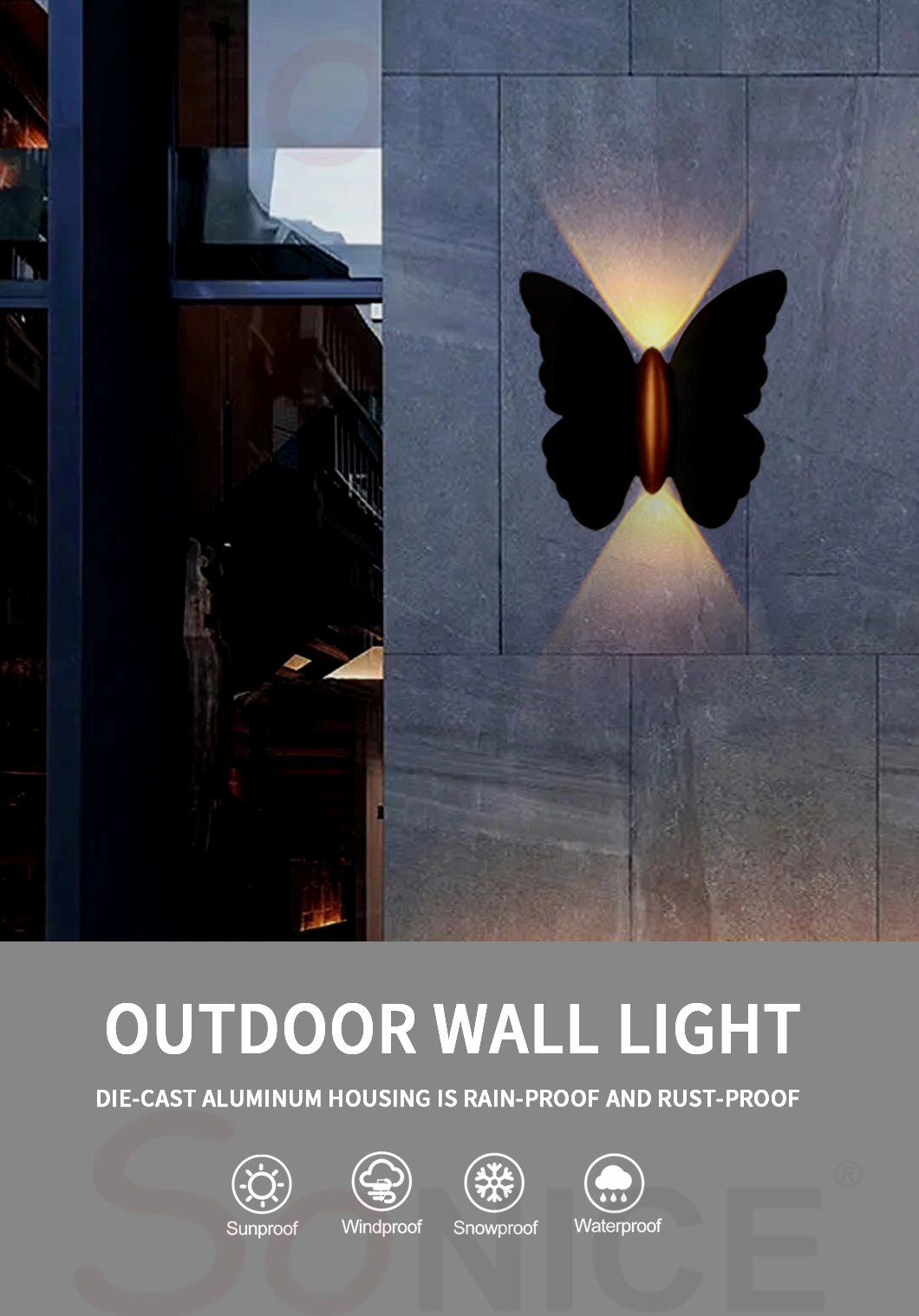 W420f2w -Gd Die Casting Aluminium LED SMD Household Garden Hotel Corridor Waterproof Round Wall Light