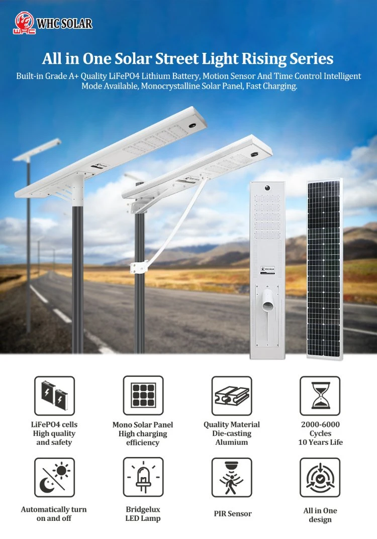 Wholesale Best Price 30W 100W 150W 200W 250W Outdoor Deck Energy Powered Panel Flood Motion Sensor Road Battery Garden Wall LED All in One Solar Street Light