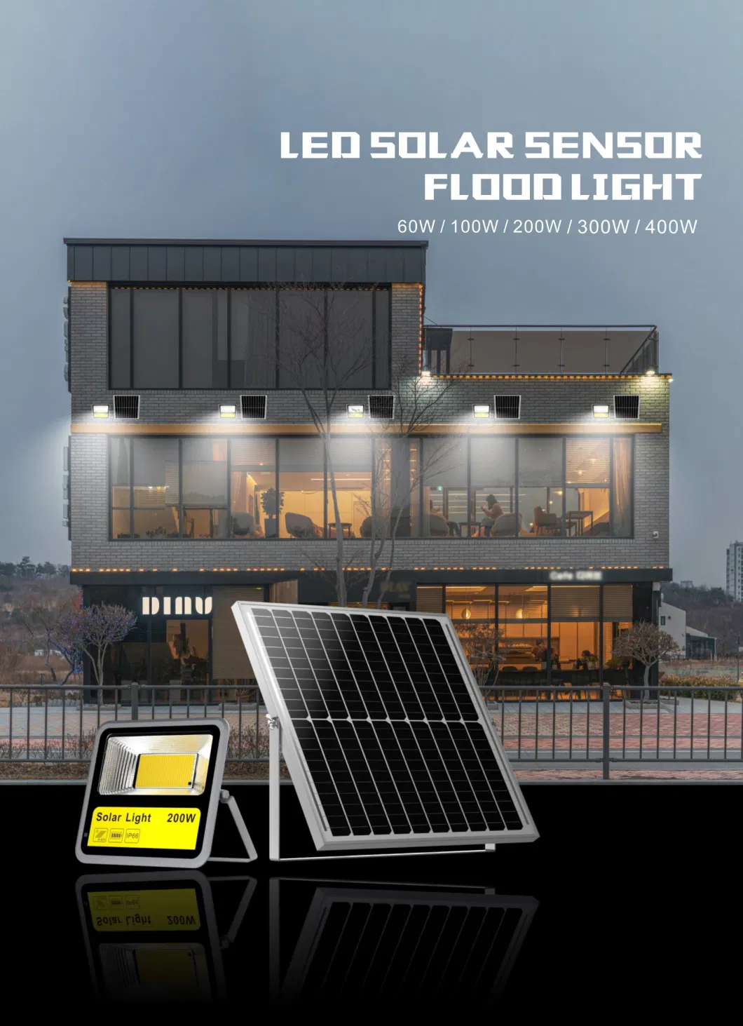 Energy Saving IP65 Spot Stadium LED Solar Flood Light