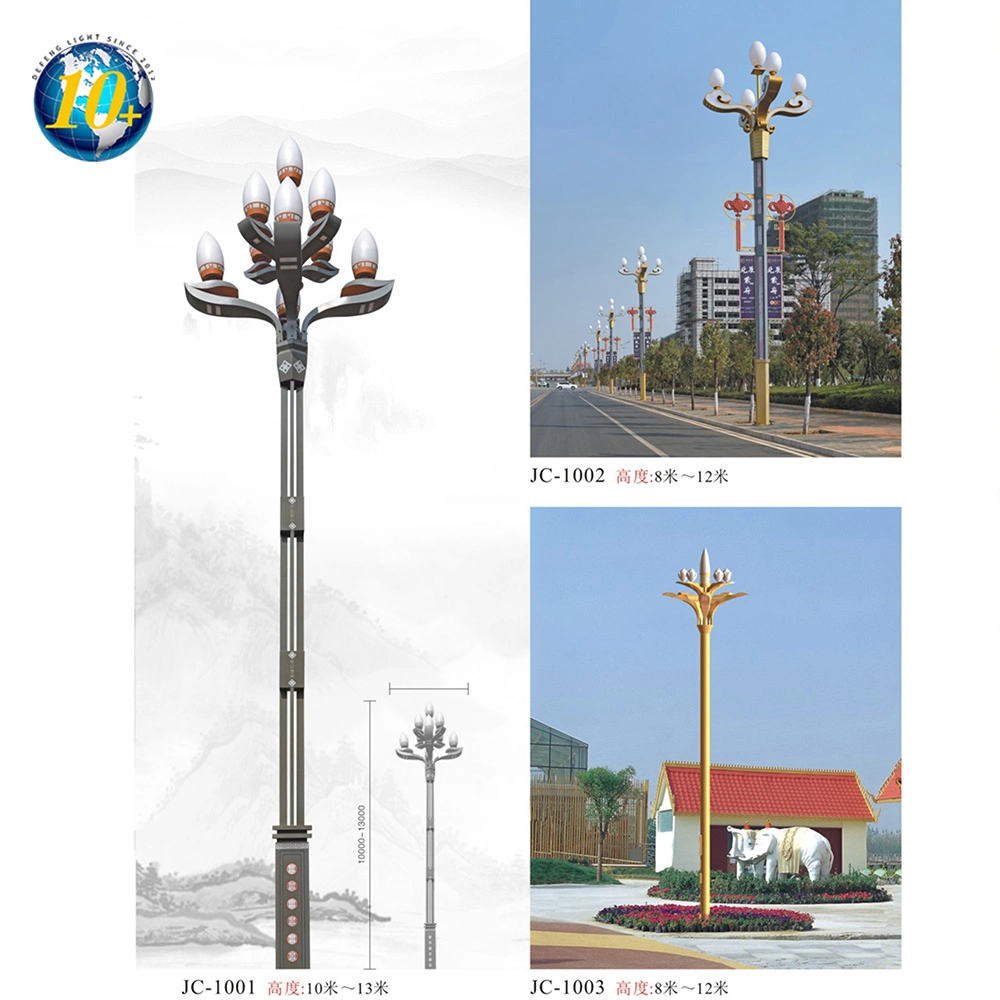 Professional Manufacture Outdoor Decorative Antique Cast Iron Street Lamp Post LED Garden Pole Light