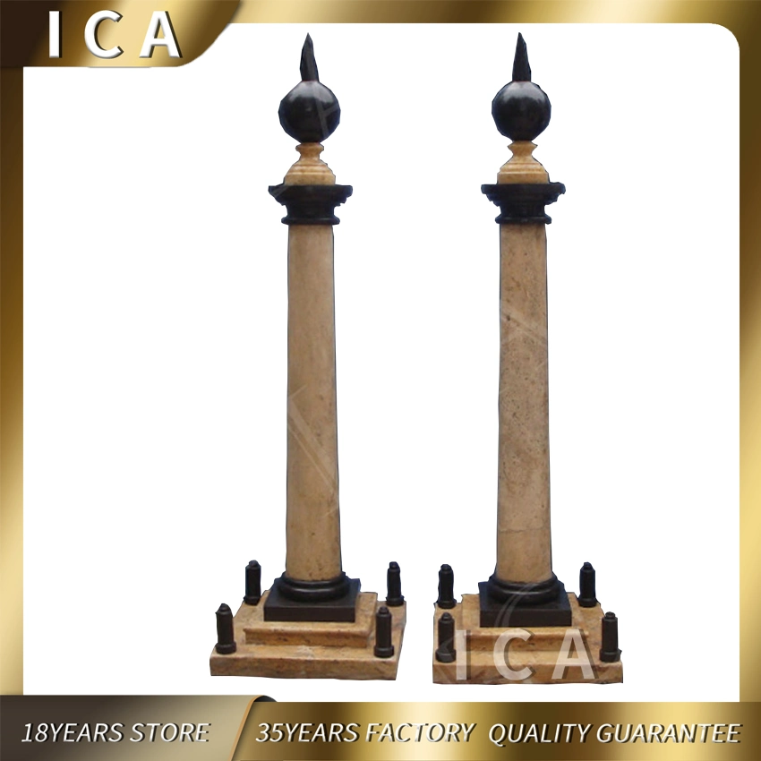 Classic Design Marble Hand Carved Garden Stone Column for Sale