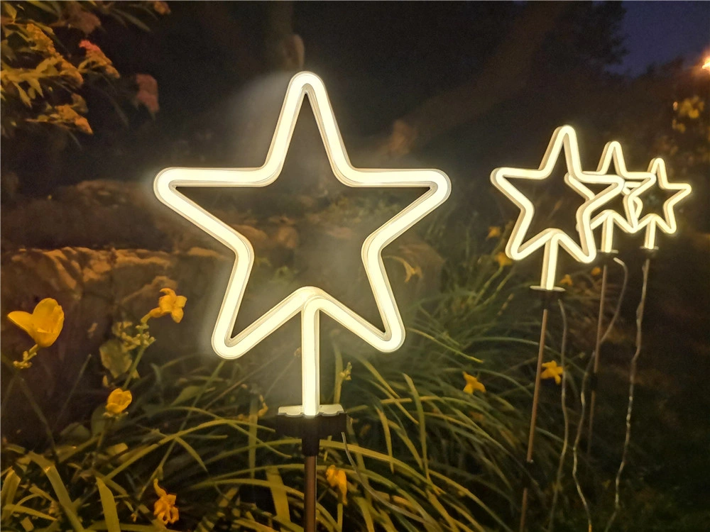 Customized Outdoor IP65 Waterproof Garden Lawn Home Decoration Solar LED Neon Lights with Spike