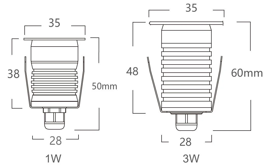 OEM ODM IP67 1W 3W RGB LED Deck Light Garden Landscape Asymmetrical LED Step Light LED Underground Light Inground Well Floor Light LED Buried Light