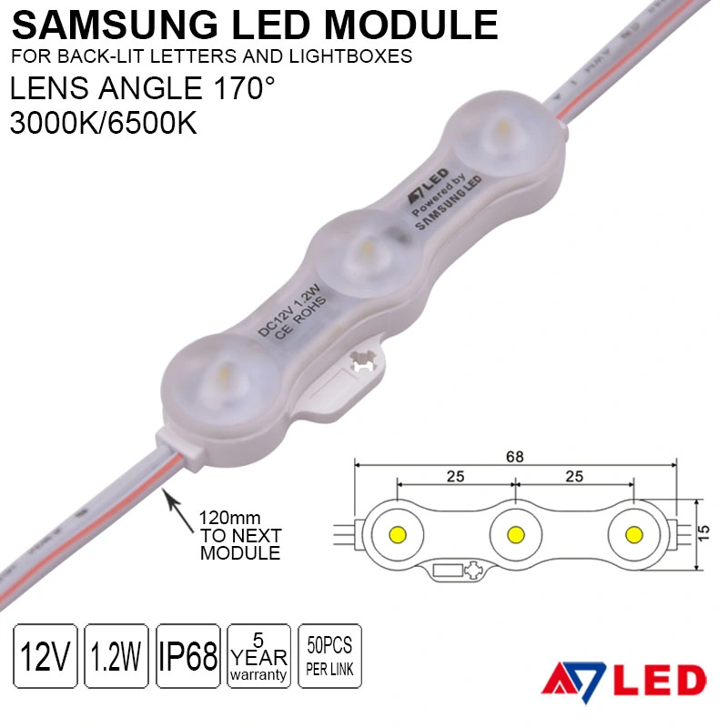 IP68 3PCS 120lm SMD2835 Ultrasonic LED Module Lighting for Architectural Sign Lighting
