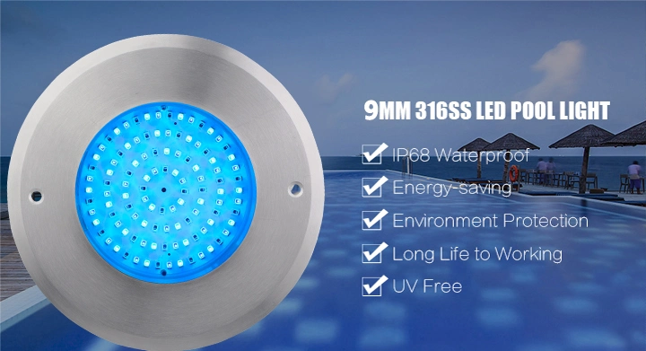IP68 Super Thin 9mm AC12V 316ss LED Underwater Swimming Pool Light