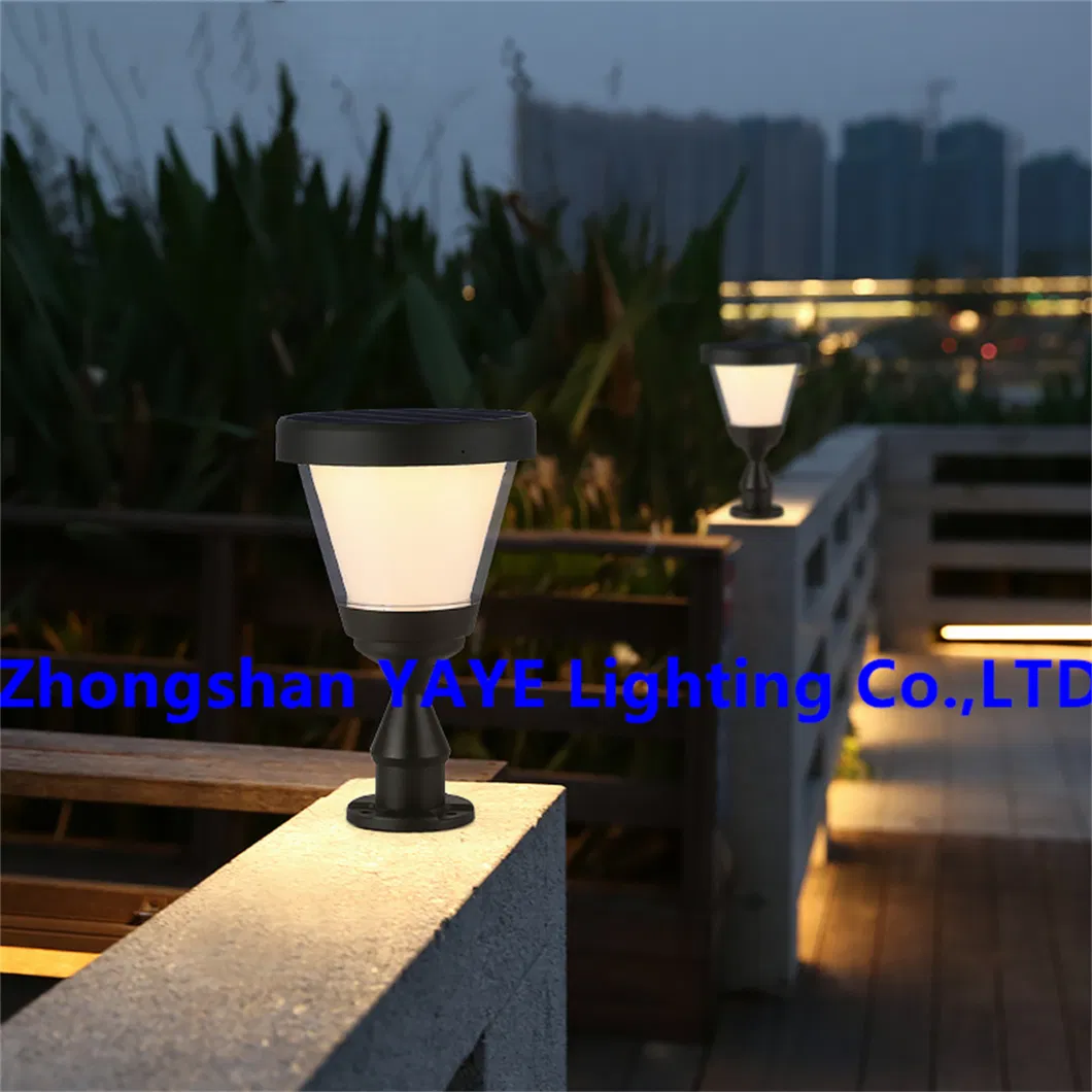 Yaye Factory LED Solar Pillar Lighting Garden Park Pathway Waterproof IP67 High Power 50W High Quality Best Service 3 Years Warranty Best Service