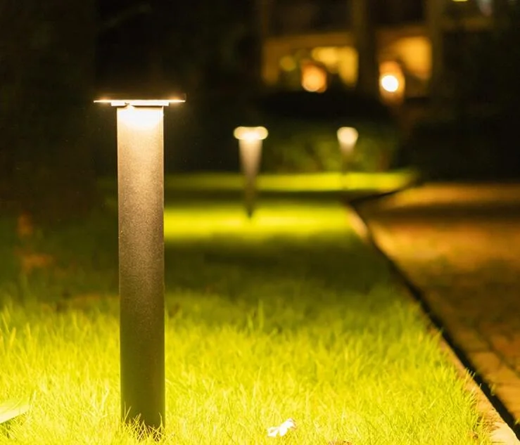 12W Aluminum Lawn Light Bollard Garden Round LED Garden Bollard Light