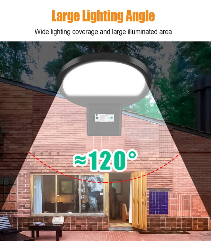 Waterproof Round Solar Street Lights Outdoor Motion Sensor COB Light with Remote Control Solar Light Garden Wall Street Light