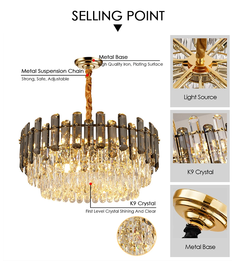Luxury Nordic Lamp Modern Crystal Creative Design Transparent Crystal Decorative Indoor Pendant Modern Hanging Chandelier Light