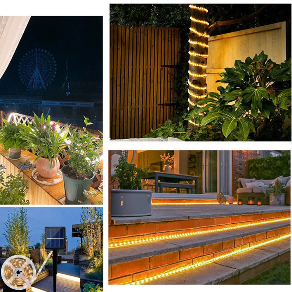 Wholesale Energy Saving Solar Light RGB LED Strip Garden Lights with Buit-in Batteries Operated for Christmas Decoration Holiday Use