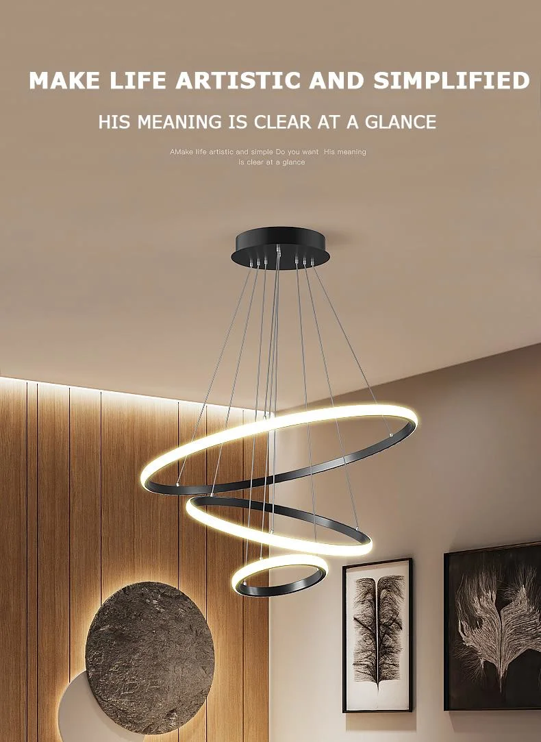 Modern Dine Dining Room Pendant Lights Rings Lamp Indoor Lighting Ceiling Lamp Hanging Light Fixture Decorative Indoor Lighting