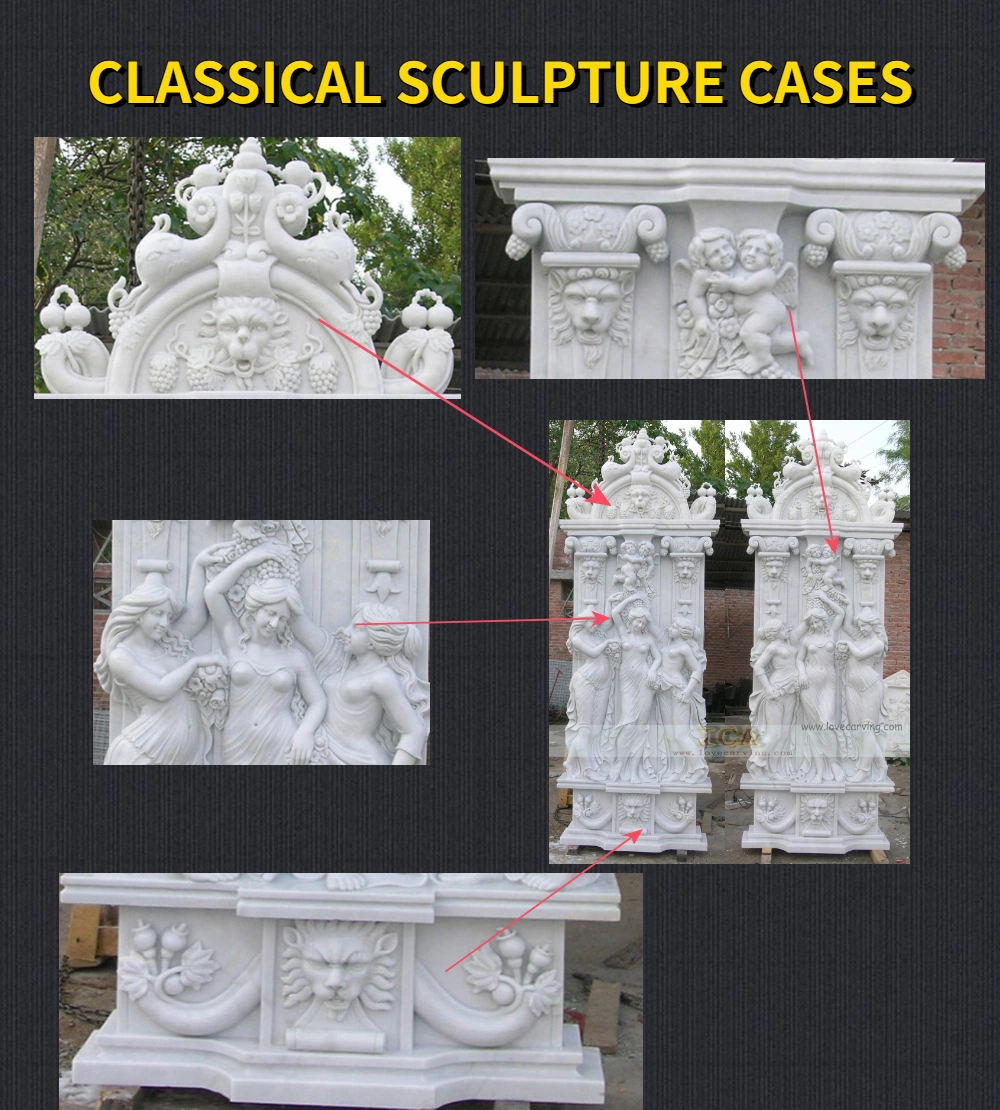 Classic Design Marble Hand Carved Garden Stone Column for Sale