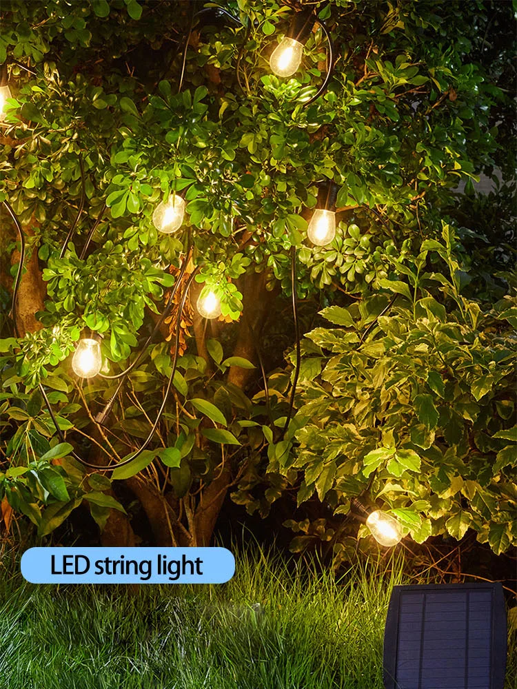 Christmas Decoration Waterproof 220V or Solar Outdoor E27 LED Festoon String Light
