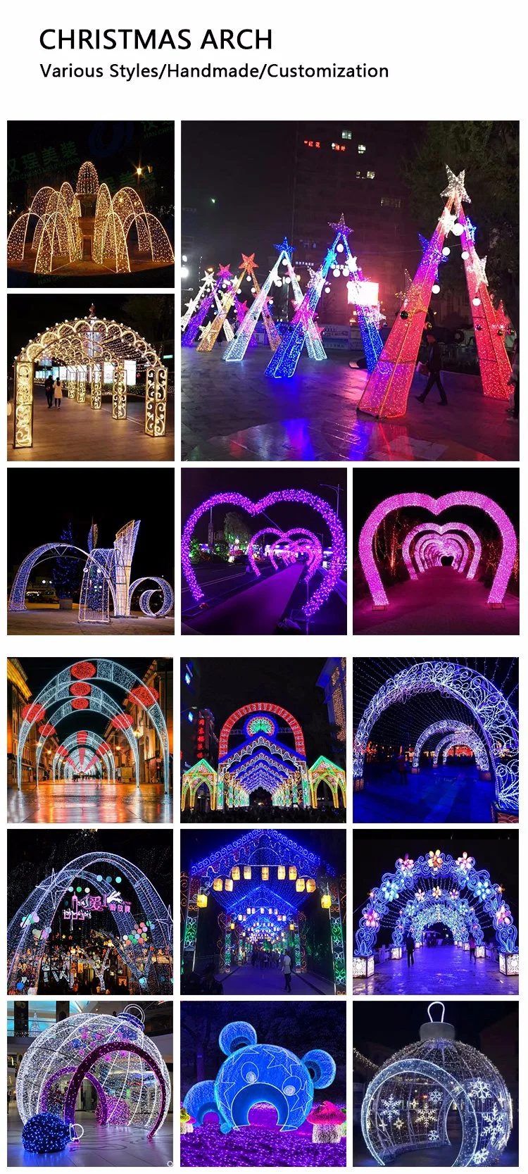 Amusement Park Zoo Outdoor Xmas 3D Fountain LED Christmas Neon Motif Lights Outdoor Mall Lighting 2023