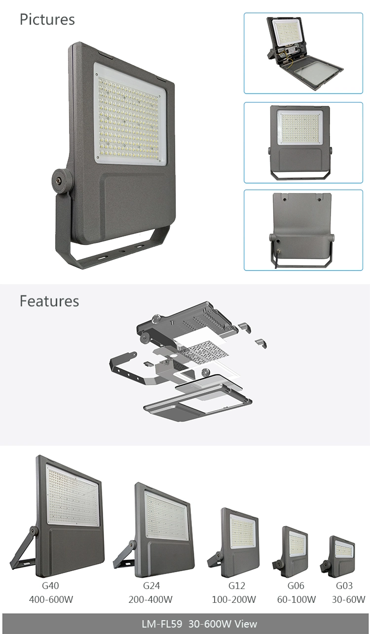 Outdoor 130lm/W Spot Light P66 Sport Tennis Stadium Football Field Lighting Fixture 50W LED High Mast Flood Light