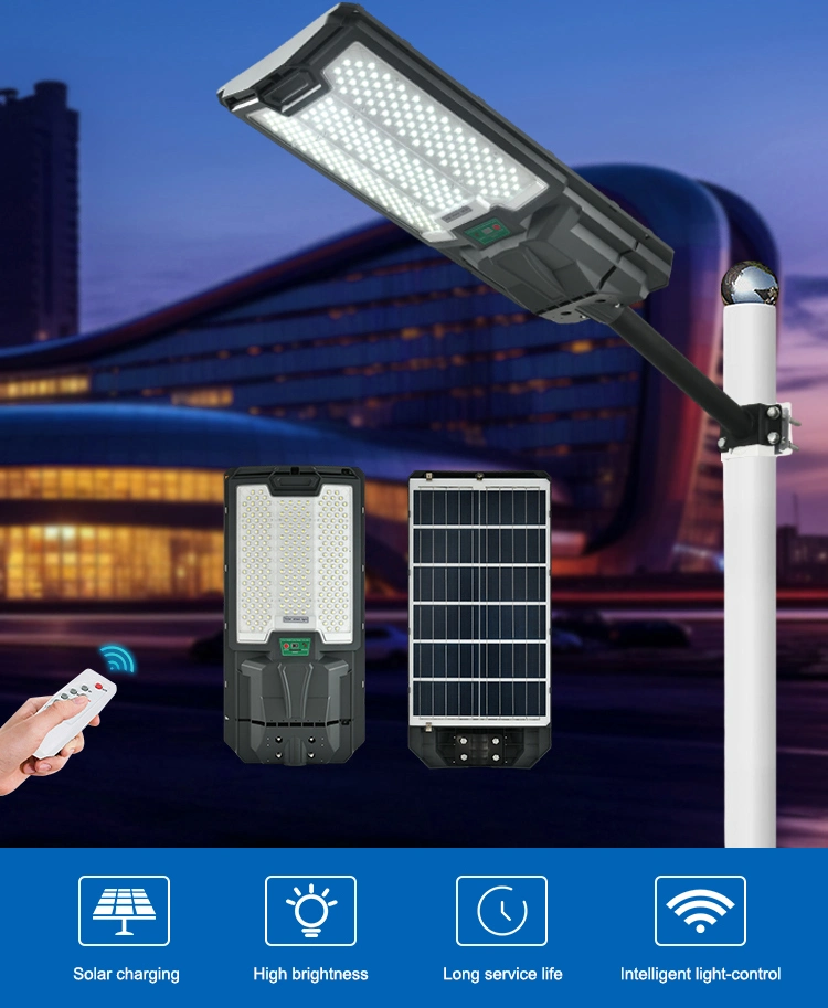 New Wide Luminous Area 200W 300W 400W 500W 600W 800W 1500W IP65 Outdoor Waterproof Lamp Motion Sensor Integrated All in One Wholesale LED Solar Street Light