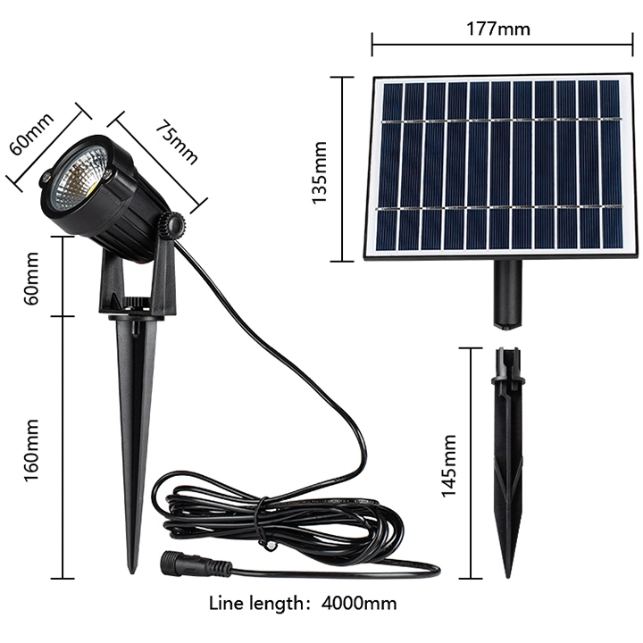 European Lawn Waterproof IP65 Outdoor Garden LED Solar Spike Spot Light