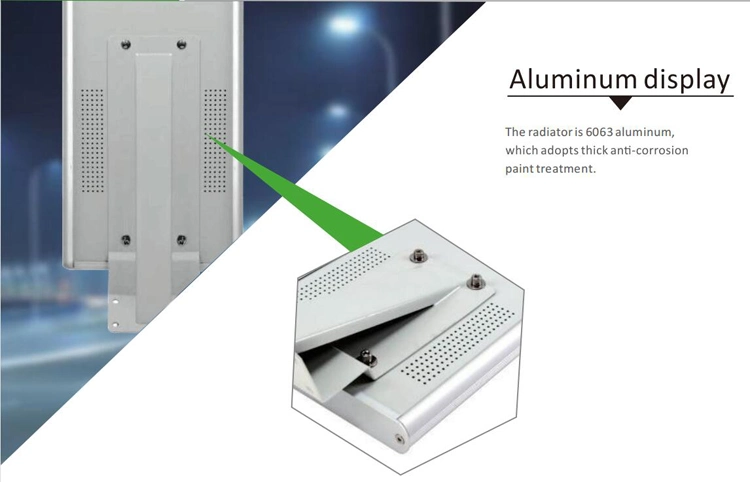 High Power Aluminium Induction Lithium LiFePO4 Battery Mono-Crystalline Solar Street Lighting All in One