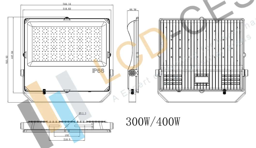 Low Price LED Floodlight High Quality Flood Lights Outdoor Waterproof IP66 LED Flood Light 100 Watt-15000lm-Wall Mounted