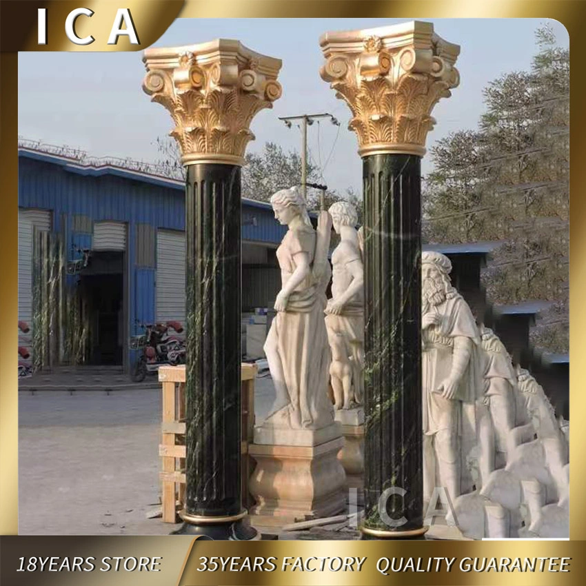 Classic Design Marble Hand Carved Garden Stone Column for Sale