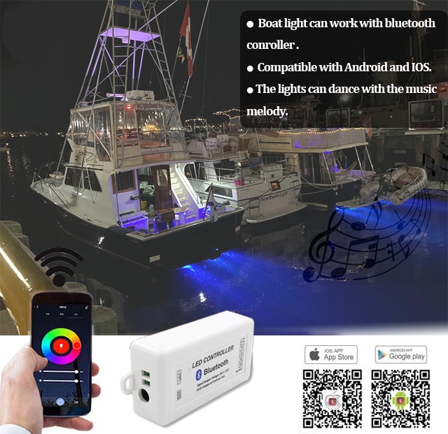 12volt RGBW IP68 Waterproof Marine Boat Yacht Navigation LED Underwater Transom Lights