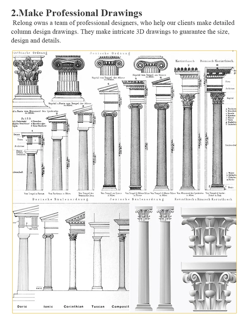 Classic Design Round Stone Pillars Hand Carved Natural Marble Roman Column