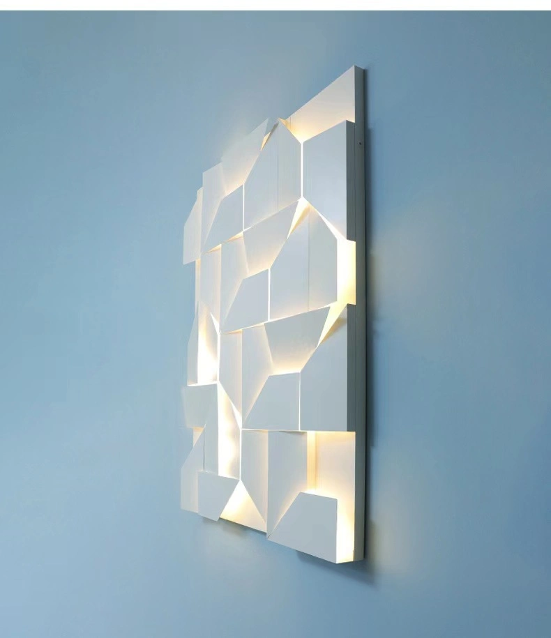 Post-Modern Northern Europe Light Luxury Three-Dimensional Geometry Folding Porch Wall Lamp.