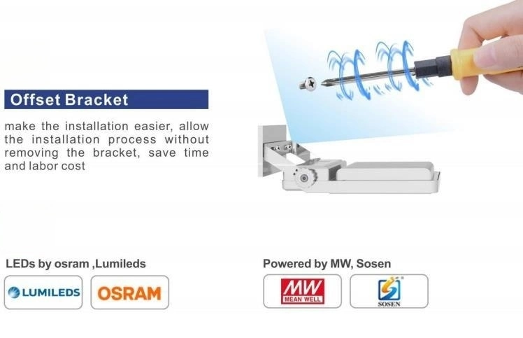 High Power Lumen 150lm/W 100W 150W 200W Power CCT RGBW Adjustable Floodlight Spot Projector LED Flood Light with PIR Sensor for Warehouse Stadium and Stage