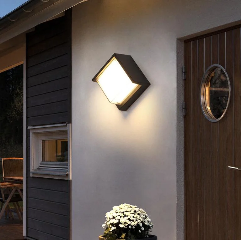 Square PC IP65 Waterproof Outdoor Light Garden Lamp Wall Lamp 12W Elegant Decorative Surface Wall Mounted LED Wall Light Remote Control WiFi Smart Amazon Google