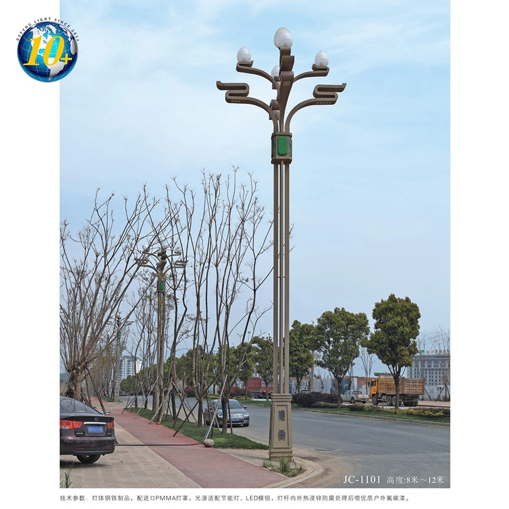 Professional Manufacture Outdoor Decorative Antique Cast Iron Street Lamp Post LED Garden Pole Light