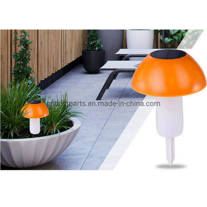 Solar Power LED Lawn Lamp Outdoor Garden Spot Lamp Pin Light Mushroom Shape