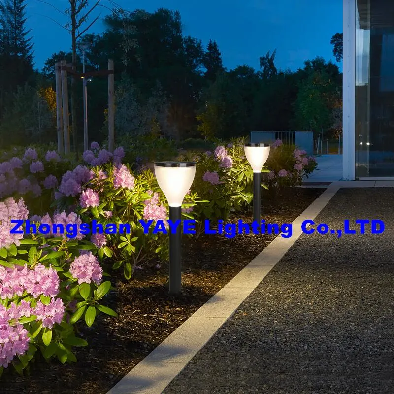 Yaye 2024 CE Solar 30W Garden Path Lights Black Aluminum Landscape Lawn COB IP66 LED Bollard Light for Landscape Yard Walkway Garden Light 1000PCS Stock