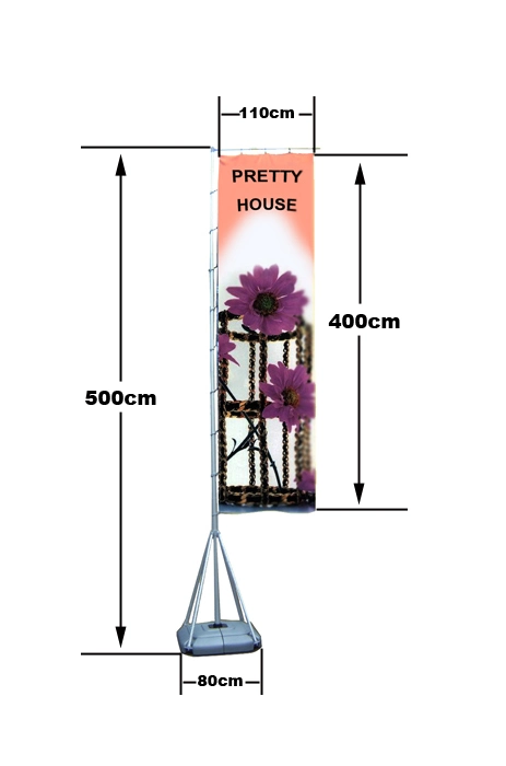 5 Meters Enormous Telescopic Outdoor Advertising Aluminum Flagpole