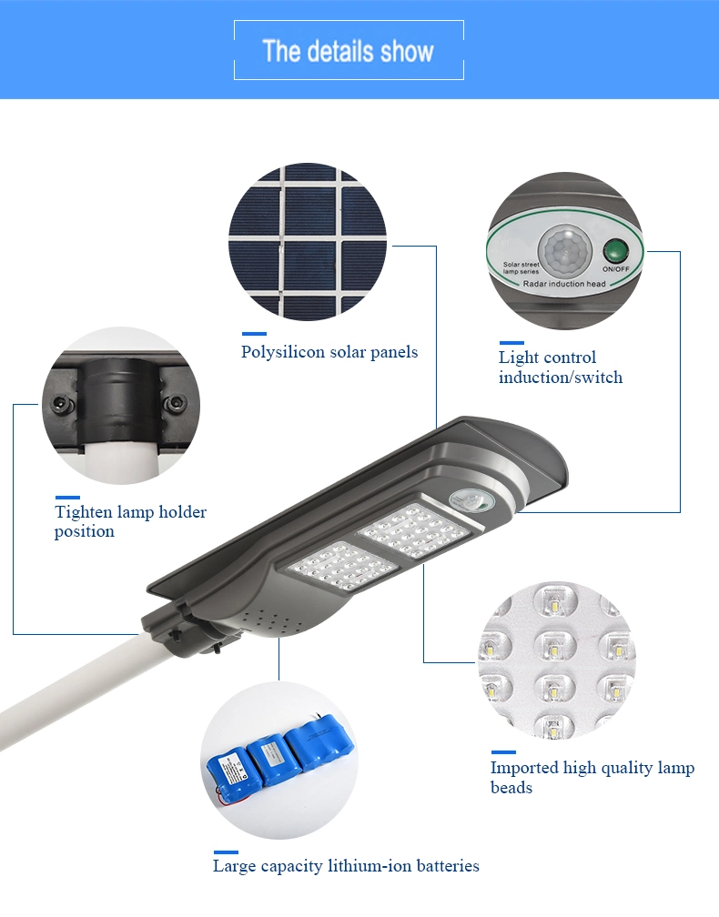 20W IP65 Waterproof Outdoor Garden Solar LED Decorative Street Light