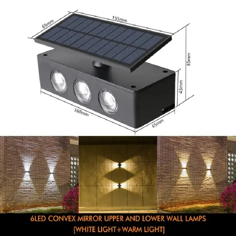 Two-Color Angle Adjustable Solar Wall Lighting LED Holiday Light Waterproof Christmas Lamp