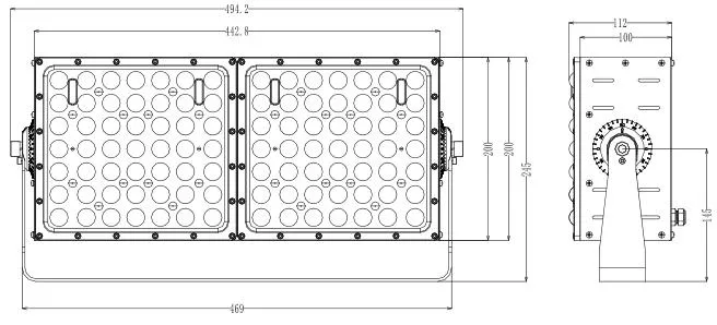 180lm/W High Precision Multi Angle Adjustment High-Power LED Stadium Light Floodlight