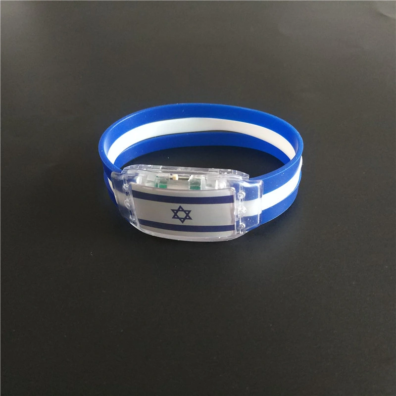 Customize Silicone LED Wristband Luminous Flag Bracelet for Game, Events and Sports