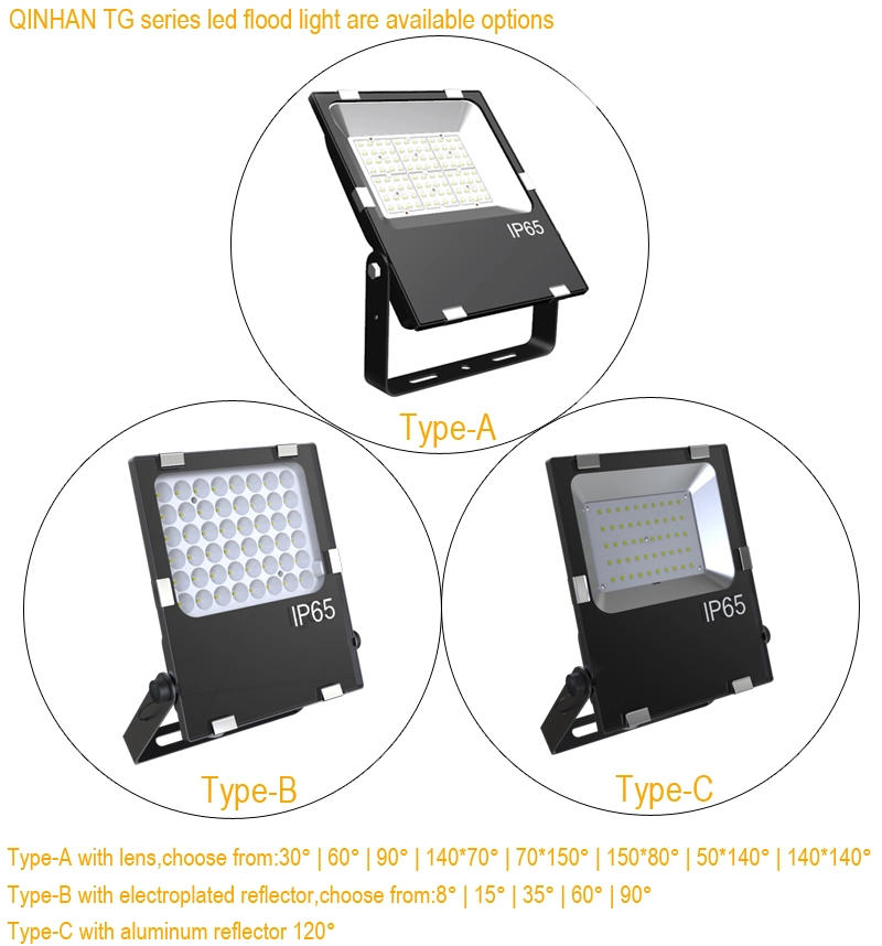 50W IP65 150lm/W Small View Angle Outdoor Square Park Garden Golf Course Flood LED Lighting