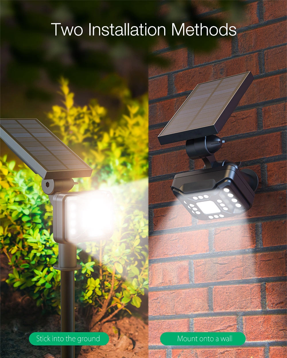 21 LED Outdoor Solar Garden Light Lamps Waterproof Solar Landscape Spot Lights 2-in-1 Outdoor Wall Spotlight