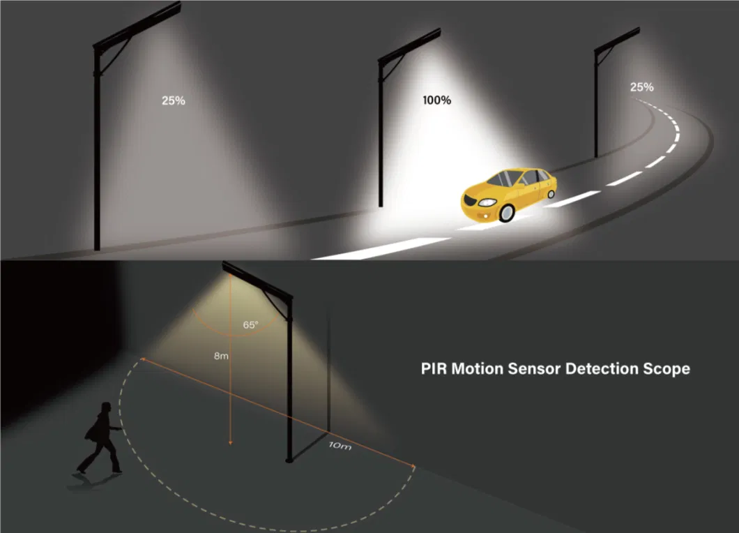 Government Project 6m 60W Solar Lamps LED Light, Energy Saving Lamp, Campus LED Luminaires