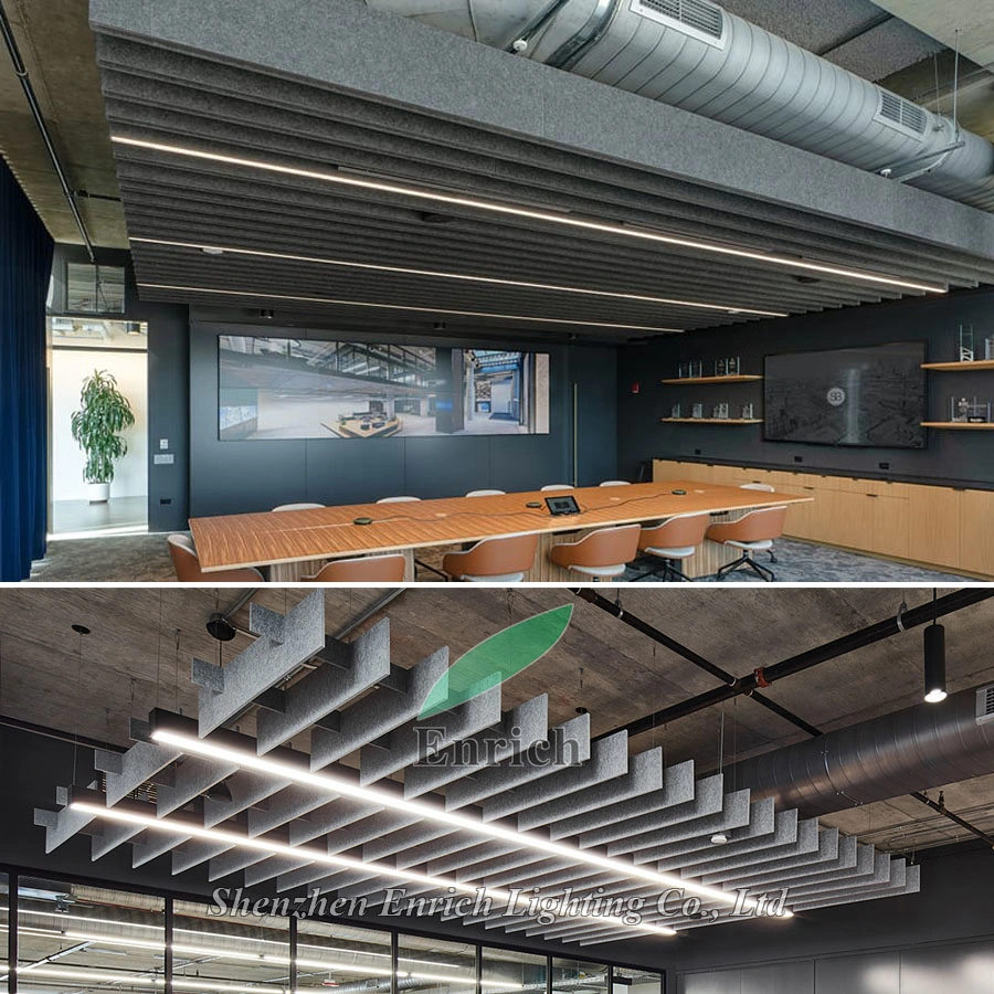 Modern Design Linkable Suspended Linear LED Luminaire with Acoustic Soluation